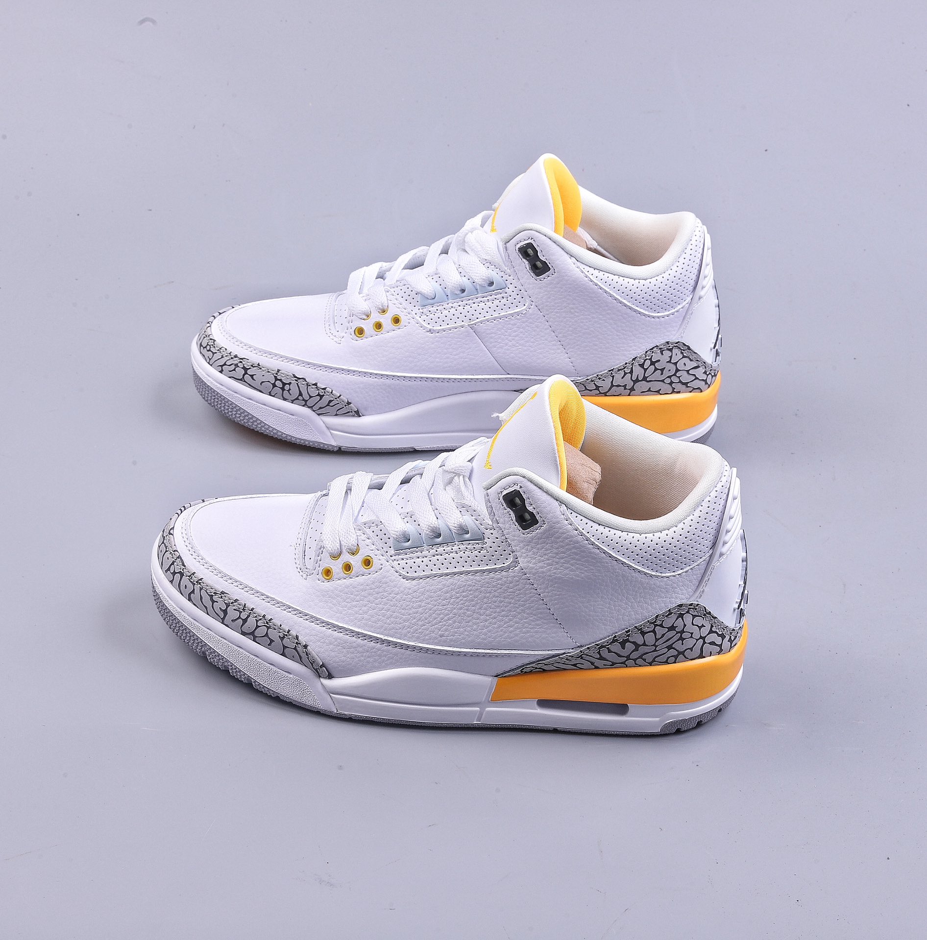 PB Air Jordan 3 Retro ”Laser Orange” 湖人白黄 潮流复古篮球鞋 CK9246-108