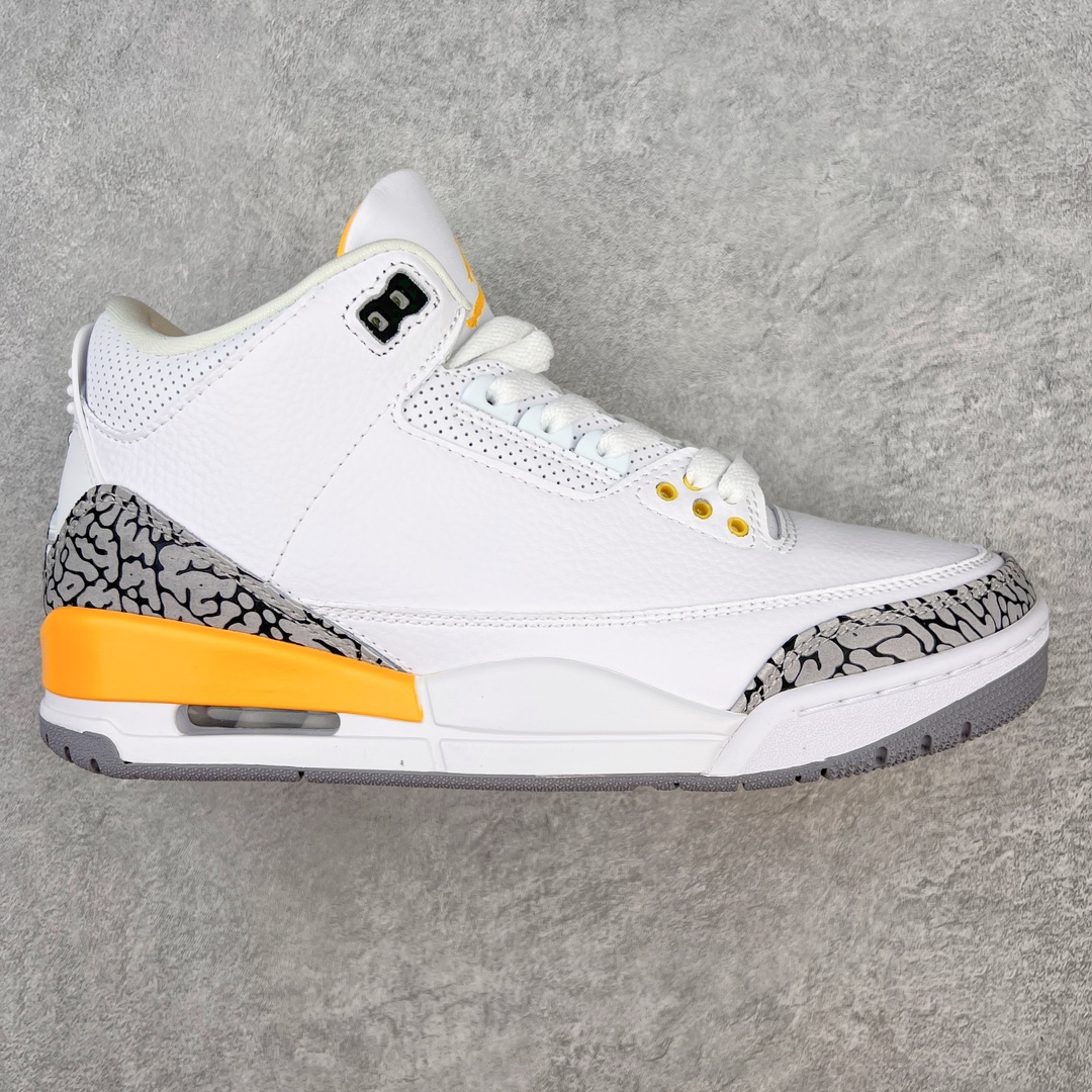 💰130 ＃PB版 福利特价‼Air Jordan AJ3 Retro 湖人白黄 CK9246-108 市场中端王者 全套原纸板楦头开发 原厂大底磨具加持立体防滑纹理 原装可视Air Sole气垫 原汁原味最完美的三代版型 唯一正确鞋头趴度弧度高度鞋身腰线 此版本只针对中端市场 皮料材质有所更替 其他数据细节工艺流程均保持一致 绝不口嗨 细节品控鞋型随意秒杀市面3XX 4XX 原厂TPU后跟饰片 正确内里反口里网布 皮料菱角分明不变形无多余毛边 正确手工大底描漆拉丝 市场唯一原厂鞋扣模具 原厂织唛标 原厂飞人电绣工艺 尾指中部跳三针 独家绑鞋带手法 印刷中底布 四线拉帮 米色美纹纸贴合固定 进口港宝加持 后跟自然饱满 全鞋荧光划线卡点 追求极致完美 每一双都是工艺品 多重QC质检 超越公司货的品控标准 实实在在的免检产品 尺码：40 40.5 41 42 42.5 43 44 44.5 45 45.5 46 47.5 编码：by2936000-运动鞋