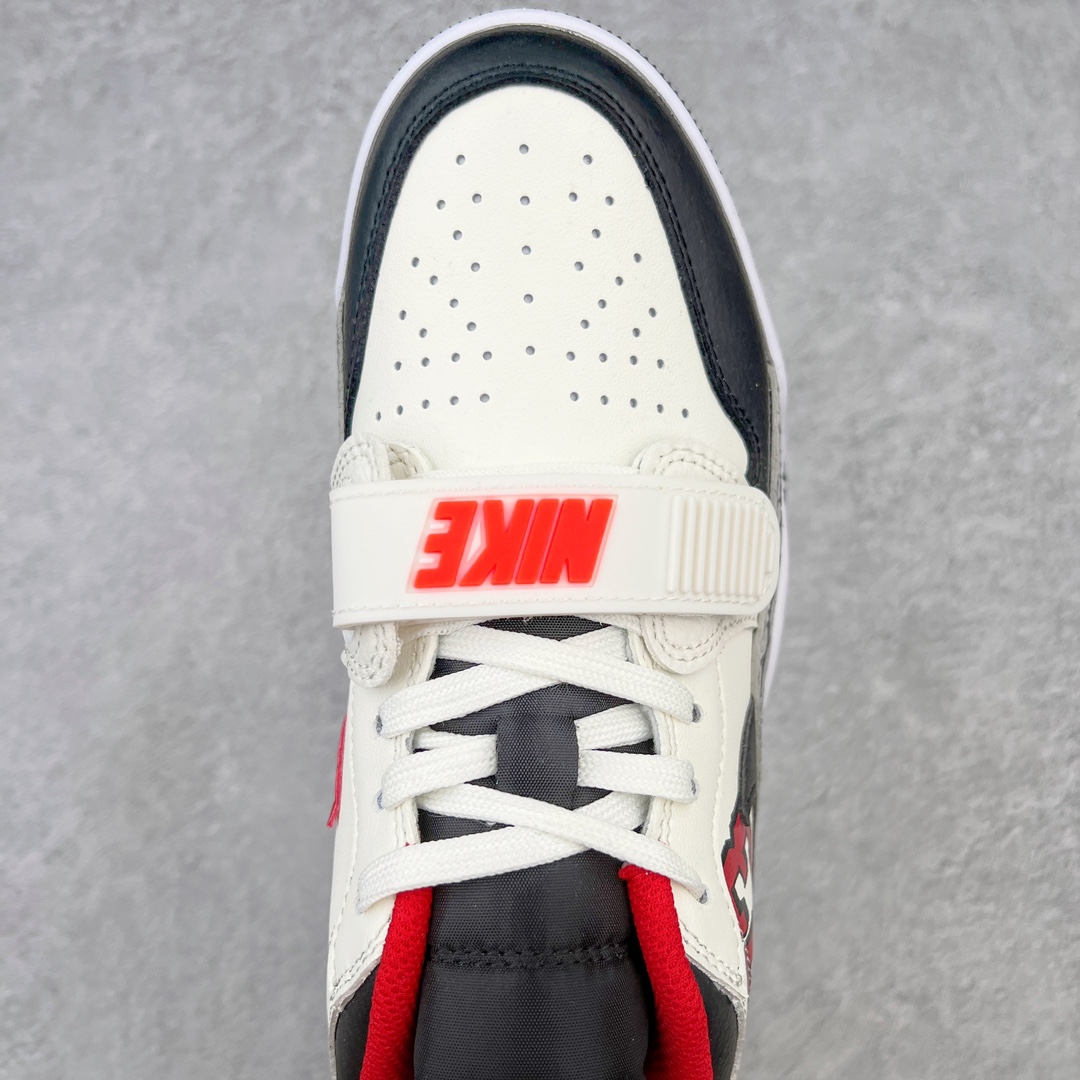 图片[4]-💰220 ＃KZ神版 Air Jordan Legacy AJ312 Low 低帮复古篮球鞋 白黑红 FJ7221-101 市场最强独一档产物 全套原纸板楦头开发 原厂大底磨具加持立体防滑纹理 原档数据后跟TPU子母扣魔术贴 原装可视Air Sole气垫 原汁原味最完美的312代版型 唯一正确鞋头趴度弧度高度鞋身腰线 进口港宝加持 后跟自然饱满 全鞋荧光划线卡点 追求极致完美 每一双都是工艺品 多重QC质检 超越公司货的品控标准 实实在在的免检产品 鞋身采用了皮革材质打造 横跨鞋面的魔术贴十分吸睛 侧面的Swoosh Logo的一部分被鞋面遮挡了一部分 颇具玩味 魔术贴上标有NK标识 而鞋舌上是Jordan的经典红色飞翼Logo 后跟和鞋底均采用了AJ3的设计 后跟上同样也使用了经典的爆裂纹图案 SIZE：36 36.5 37.5 38 38.5 39 40 40.5 41 42 42.5 43 44 44.5 45 46 47.5 编码：by2936090-运动鞋