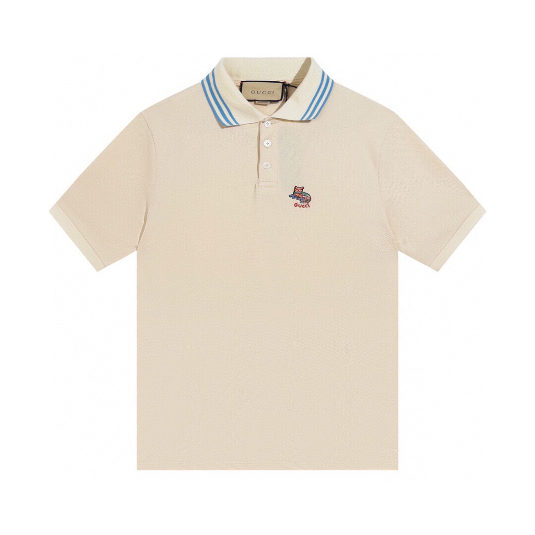 The highest quality fake
 Gucci Clothing Polo Embroidery Cotton