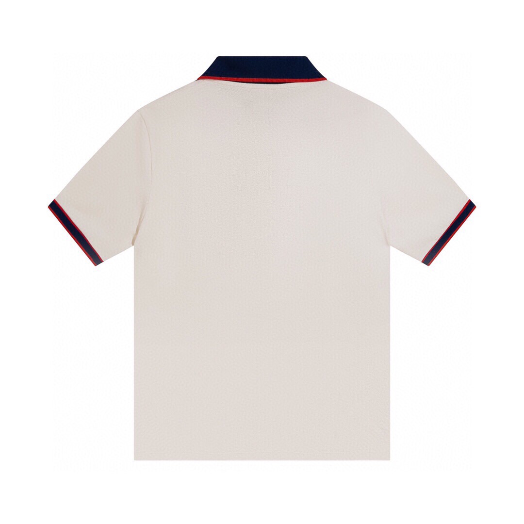 Gucci/古驰 24ss 经典口袋刺绣双G Polo短袖