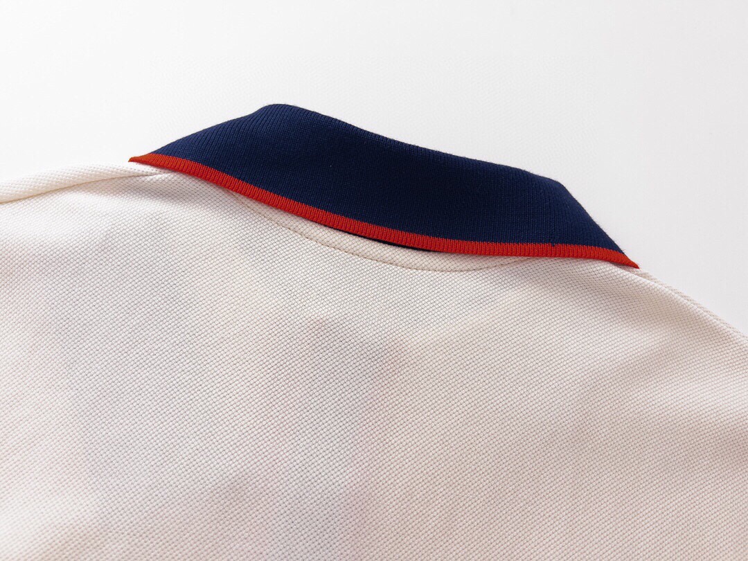 Gucci/古驰 24ss 经典口袋刺绣双G Polo短袖