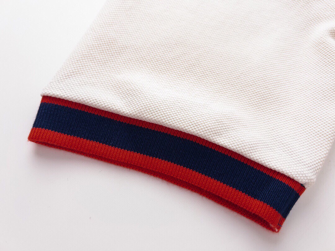 Gucci/古驰 24ss 经典口袋刺绣双G Polo短袖