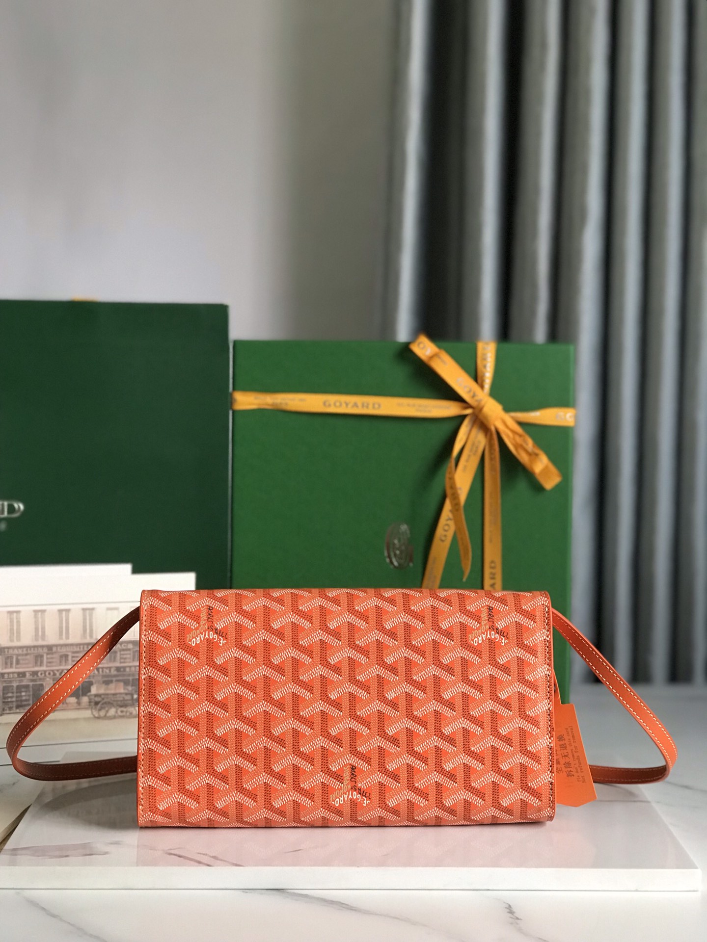 Goyard Monte Carlo Orange Clutch with Adjustable Shoulder Strap 3 i1695213139 2372 1