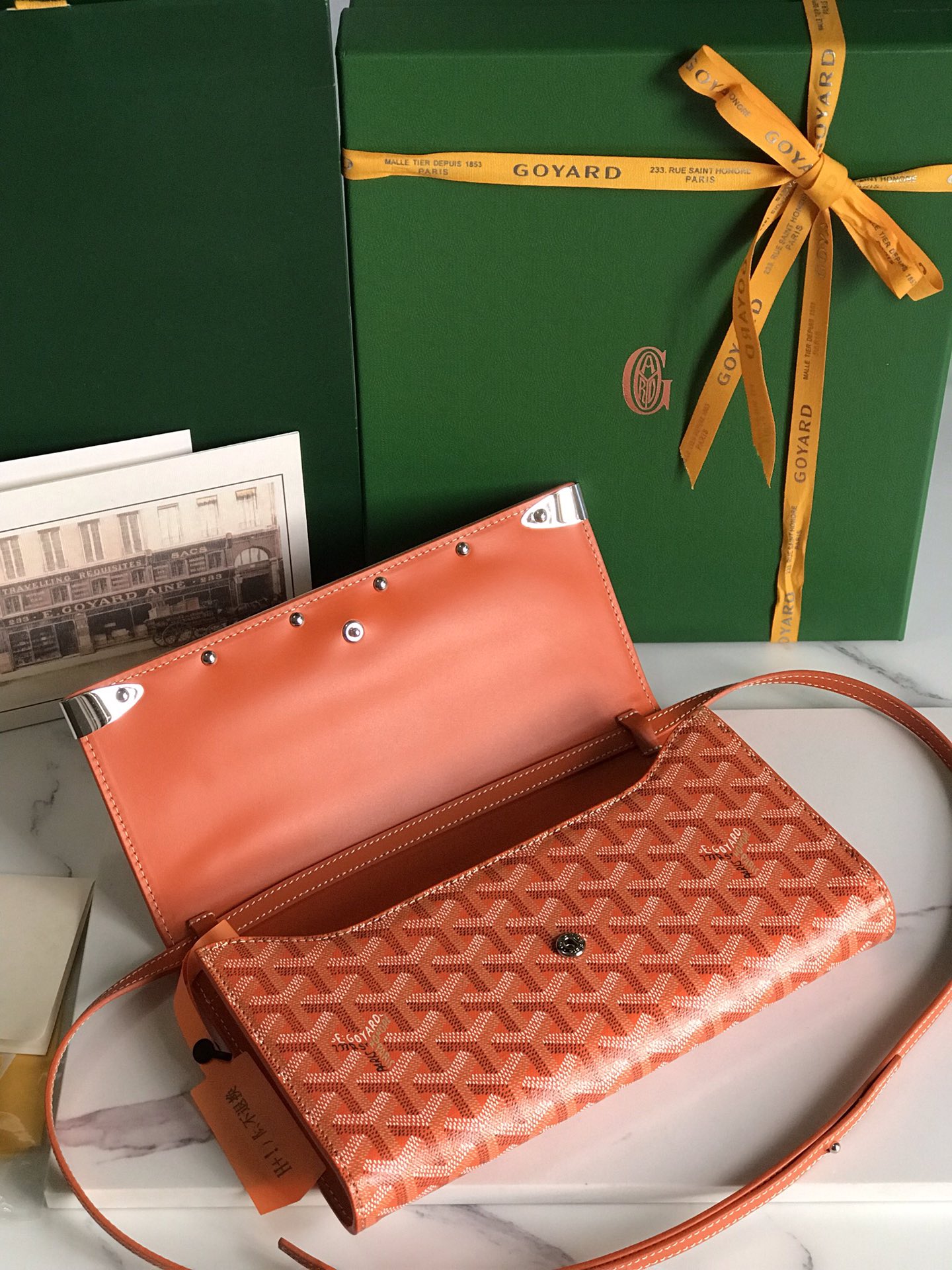 Goyard Monte Carlo Orange Clutch with Adjustable Shoulder Strap 7 i1695213139 6727 5