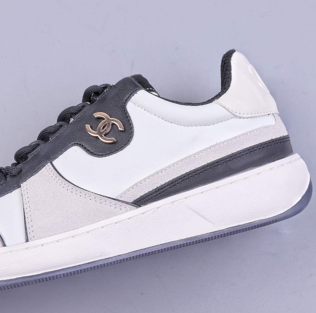 Chanel Chanel 23SS latest full leather panda color white shoes casual sports shoes