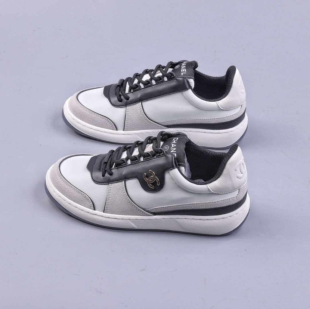 Chanel Chanel 23SS latest full leather panda color white shoes casual sports shoes