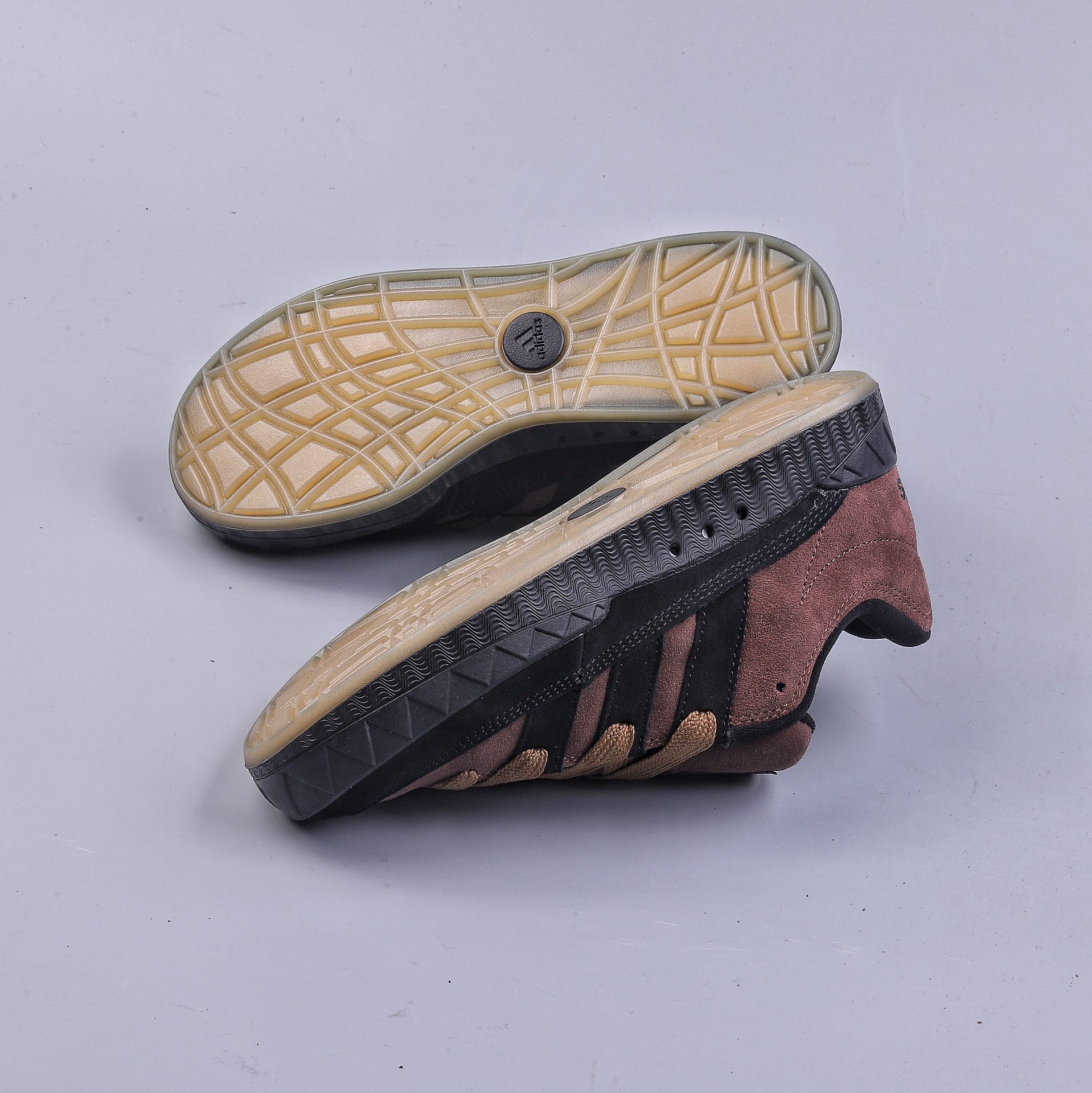 AD Adimatic series brown and black retro classic shark bread shoes HQ6903