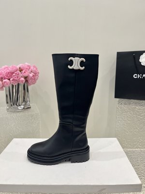 Celine Long Boots Replica For Cheap Cowhide Genuine Leather Sheepskin Fall/Winter Collection