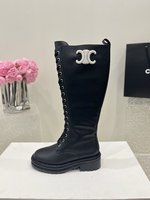 UK Sale
 Celine Long Boots Cowhide Genuine Leather Sheepskin Fall/Winter Collection