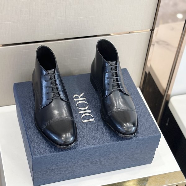 Dior Short Boots Sellers Online Men Cowhide Genuine Leather