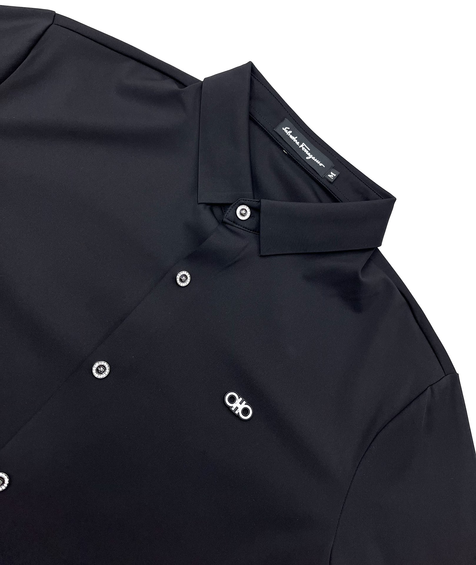 Ferragamo*菲拉格慕秋冬最新款专柜最新上架翻领Polo长袖衬衫顶级质地冰丝无痕面料！款式百搭面料