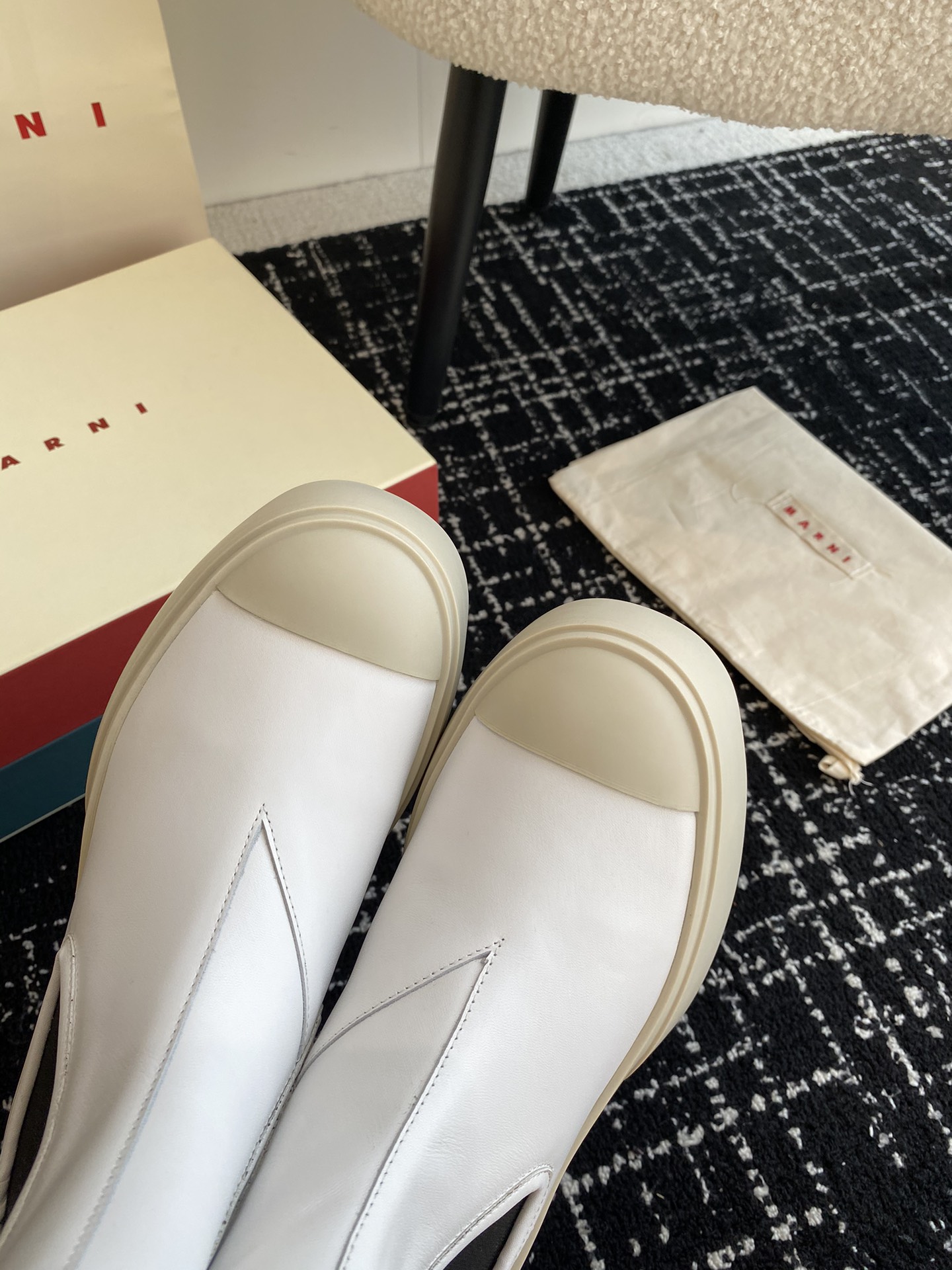 Marni Chelsea Short Boots: Elastic Tech Knit, Leather Shoe Pad, Full-Skinned Calves - 图片 7