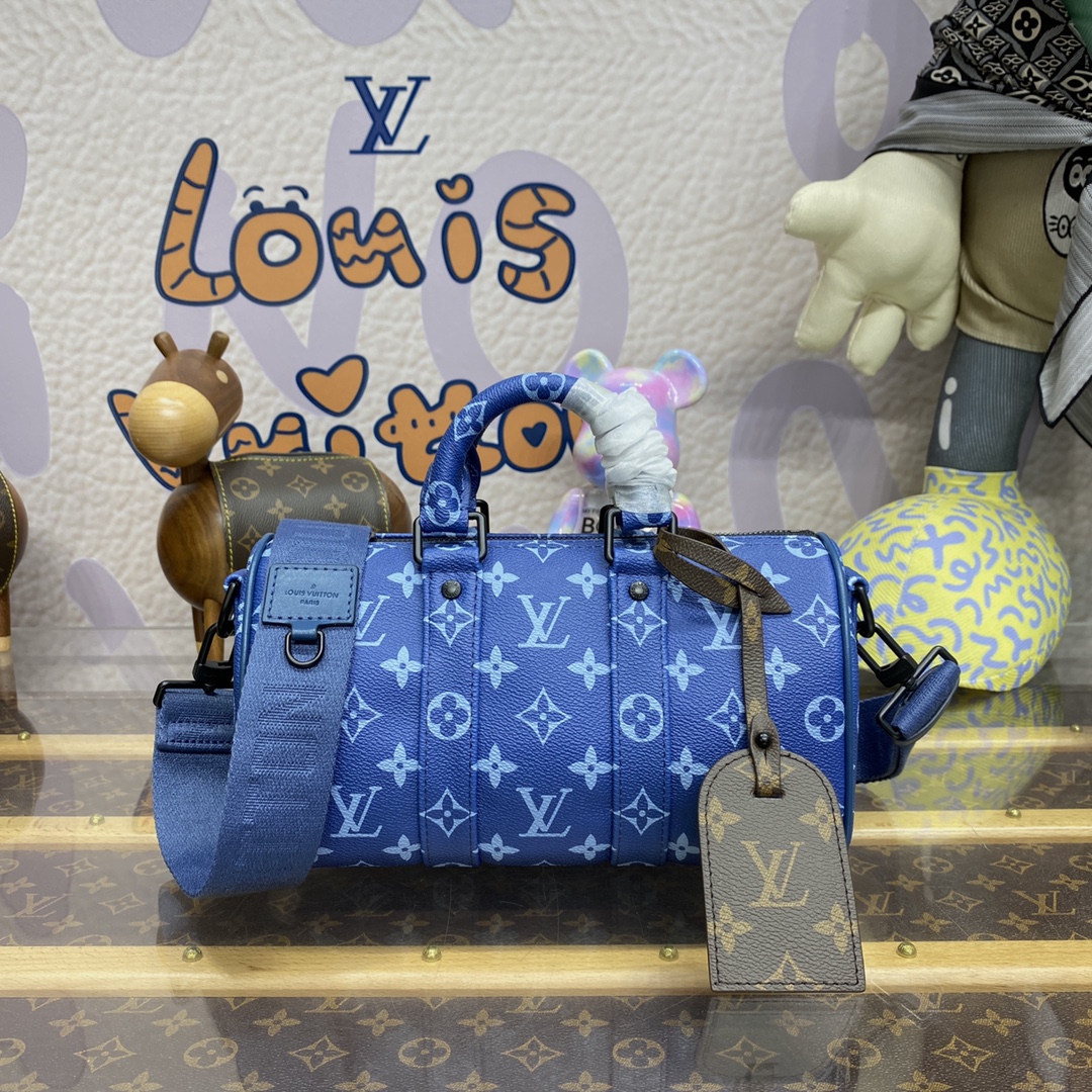 Louis Vuitton LV Keepall Handbags Travel Bags Blue Canvas Mini M46803