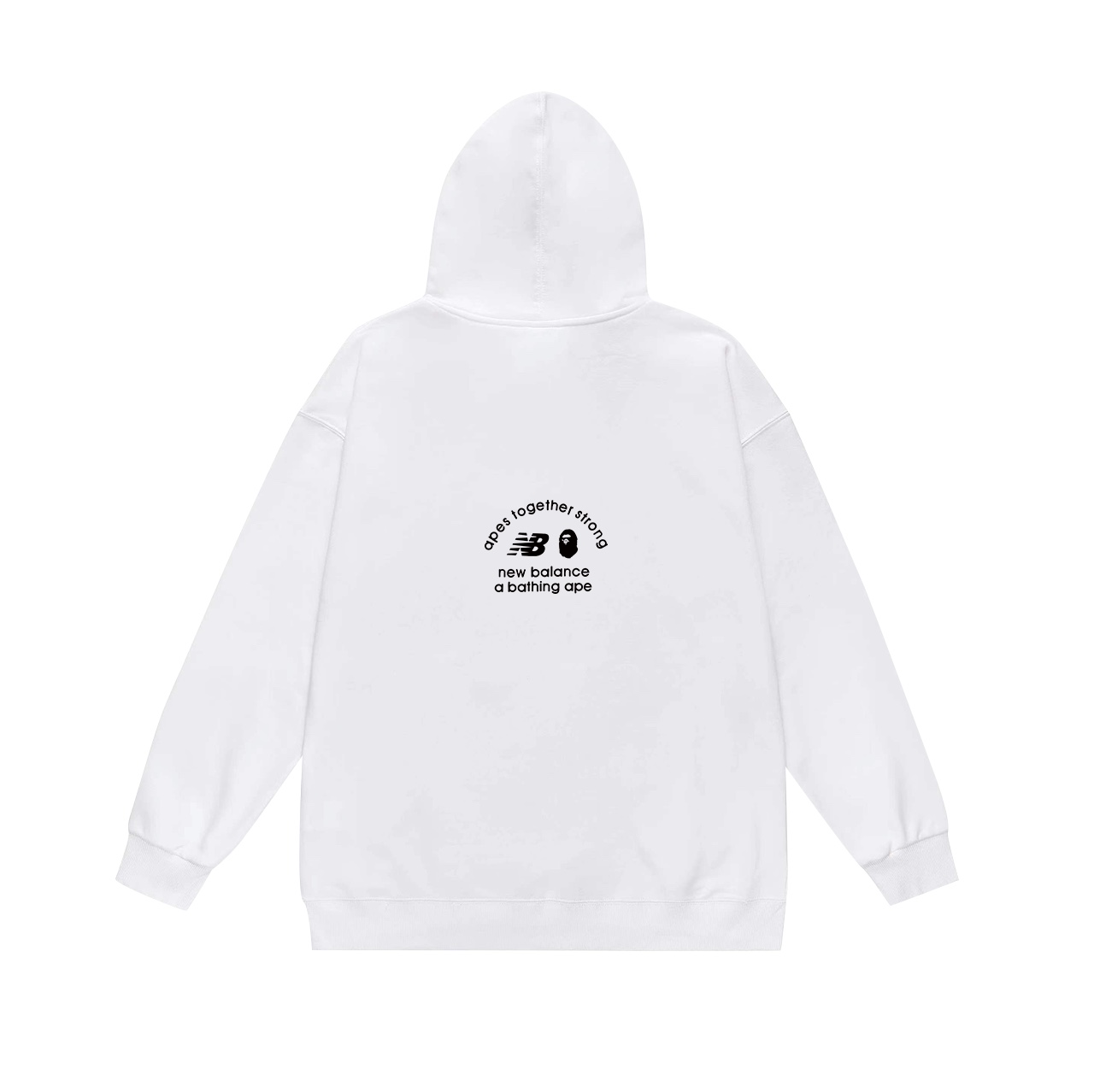 “Velvet Fur Hoodie: BAPE Ape Head & NB Letter Print, Unisex, Multiple Colors” - 图片 4