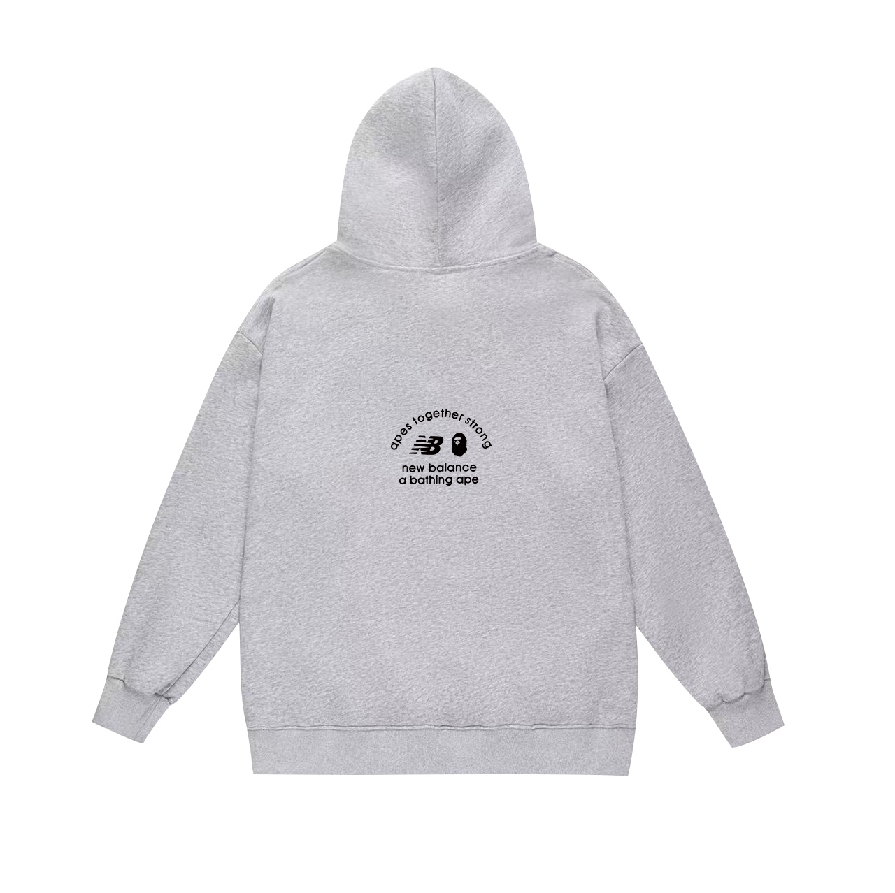 “Velvet Fur Hoodie: BAPE Ape Head & NB Letter Print, Unisex, Multiple Colors” - 图片 6