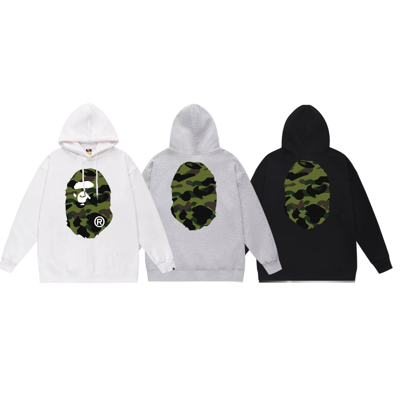 “SC660 Cyclops Velvet Hoodie: Bape Double-Face Fur Headprints in Black, White, Grey” - 图片 7