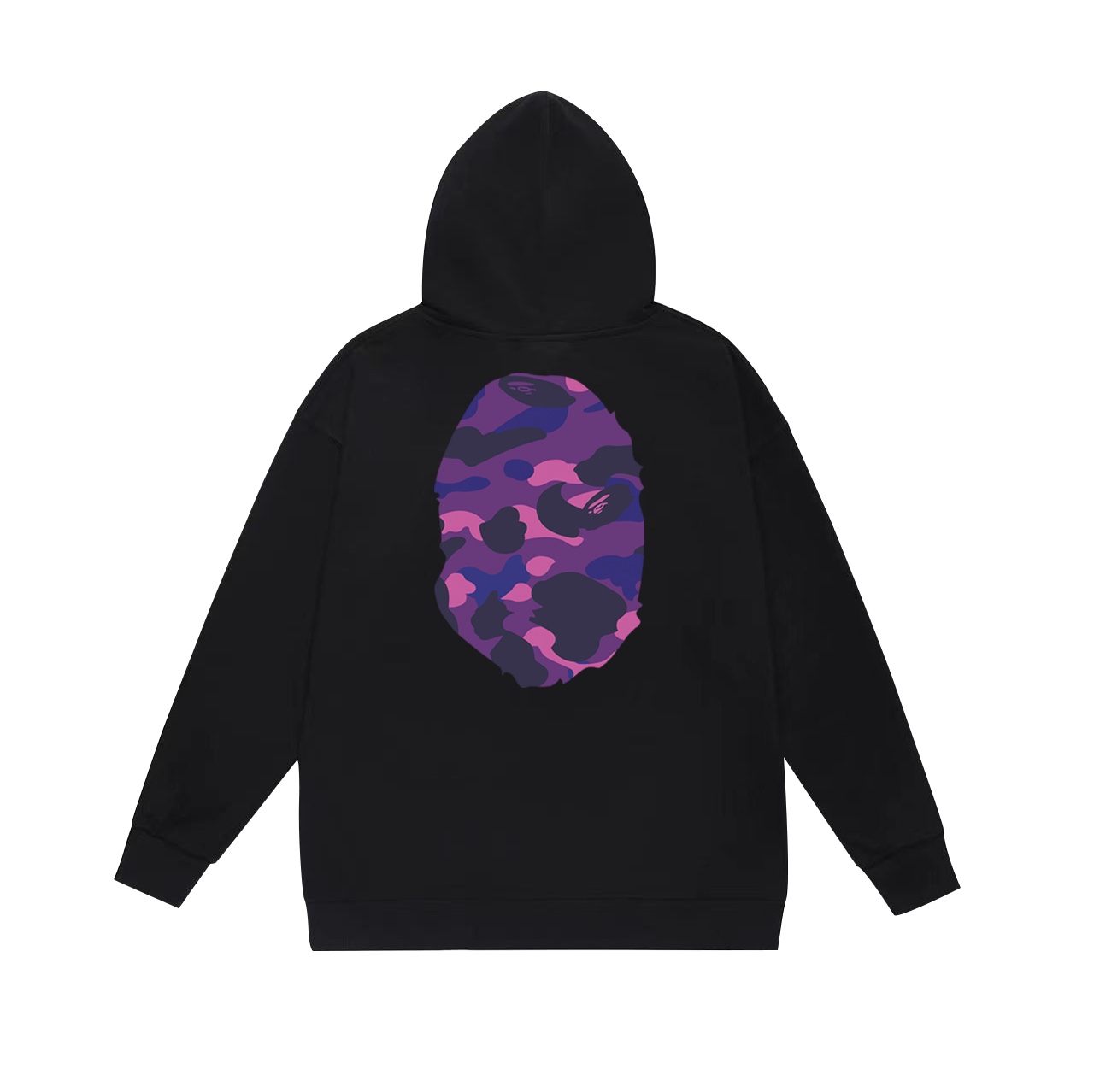 Cyclops Velvet Hoodies with Big Fur: Bape Double-Face Headprints, Unisex, Various Colors - 图片 2