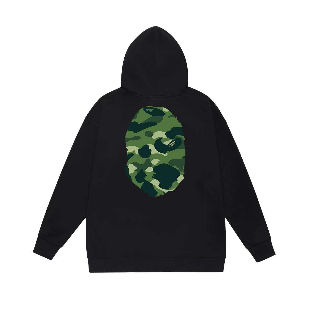 “BAPE Cyclops Velvet Hoodie: Double-Face Fur and Velvet, Black & Green, SM-XXL” - 图片 2