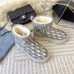 Replica How Can You
 Dior Snow Boots Yellow Embroidery PVC Wool