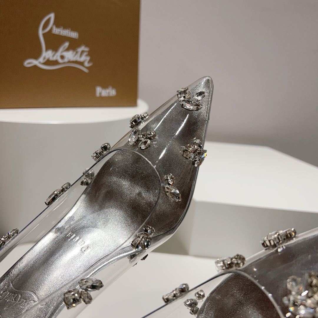 顶级版ChristianLouboutin2023s原版做货重工CL经典DEGRAQUEEN水晶高跟鞋︎