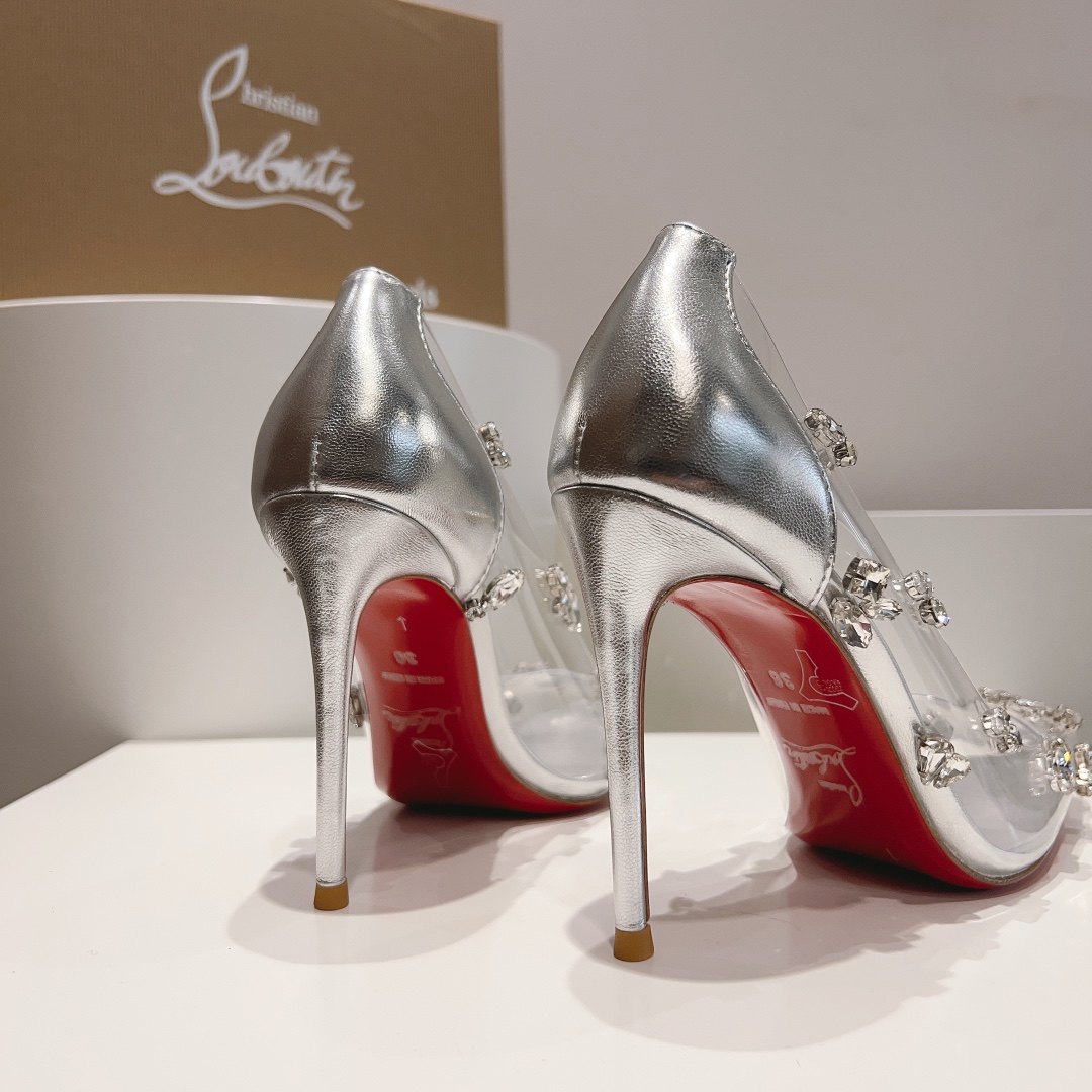 顶级版ChristianLouboutin2023s原版做货重工CL经典DEGRAQUEEN水晶高跟鞋︎