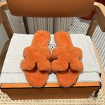Hermes Shoes Slippers Lambswool Wool Fall/Winter Collection