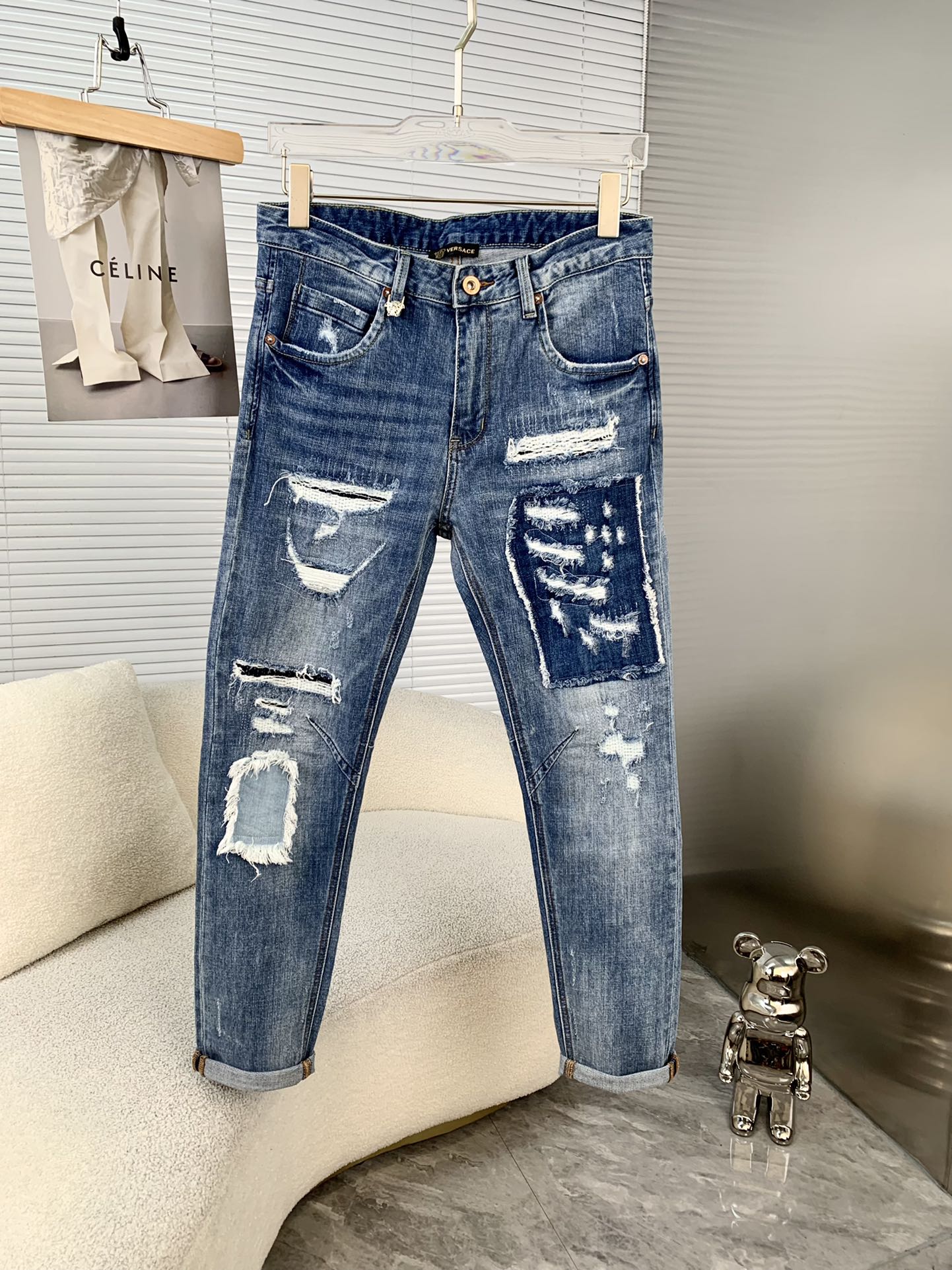 Versace Clothing Jeans 2023 Replica Wholesale Cheap Sales Online
 Men Denim Genuine Leather Fall/Winter Collection Fashion