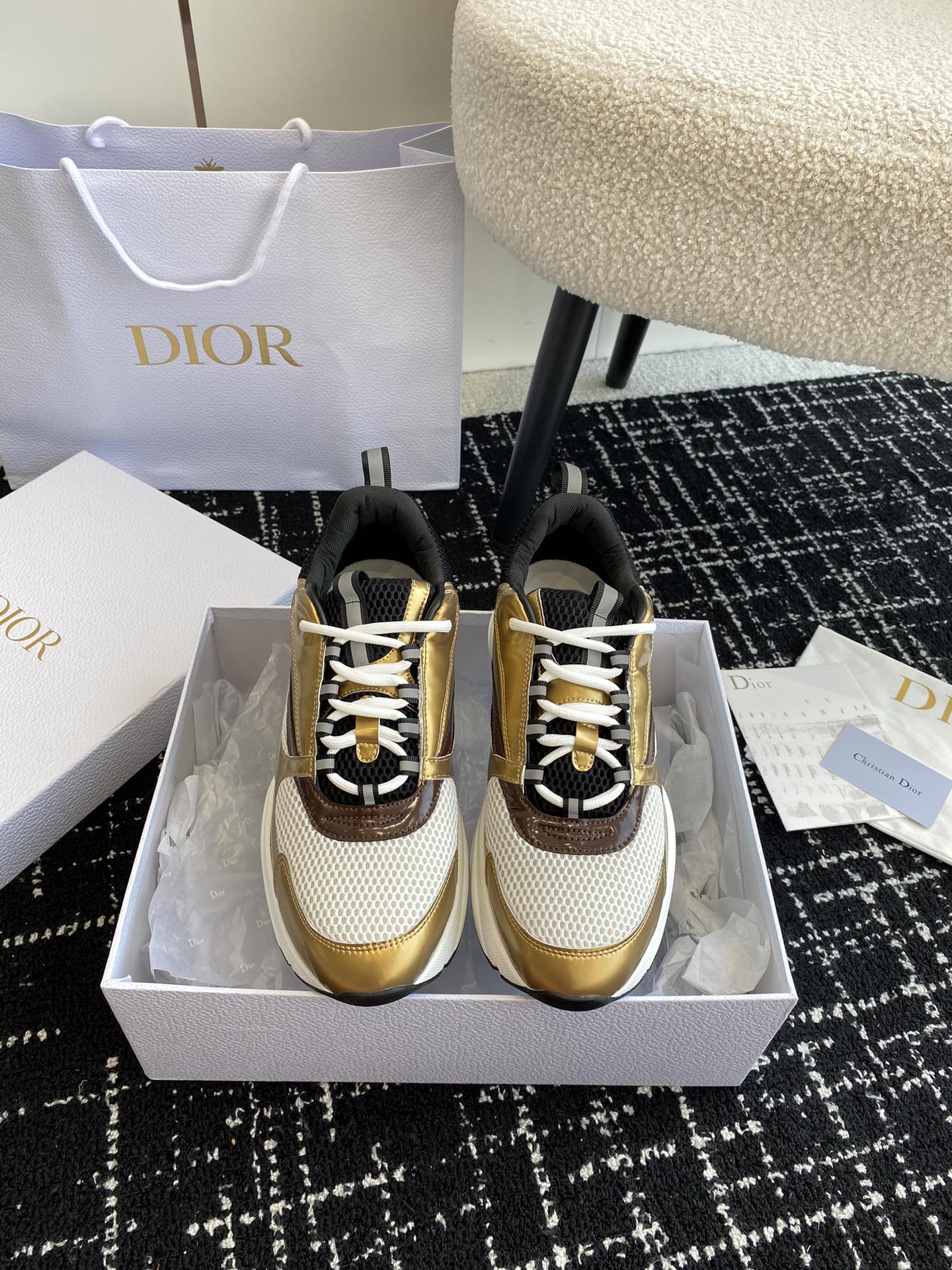 Dior Shoes Sneakers Splicing Unisex Women Men Rubber Fashion Casual