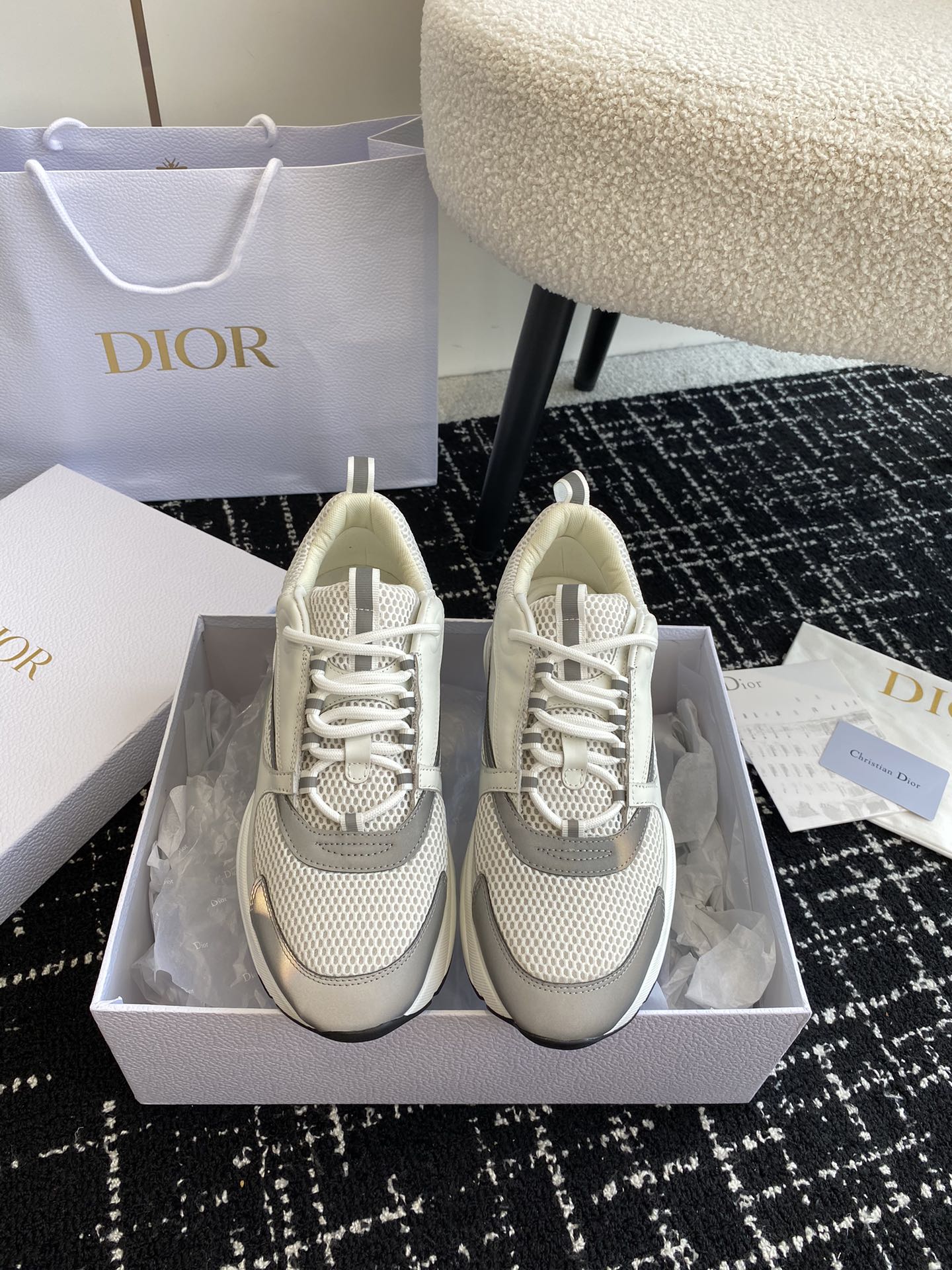 Dior 7 Star
 Shoes Sneakers Splicing Unisex Women Men Rubber Fashion Casual