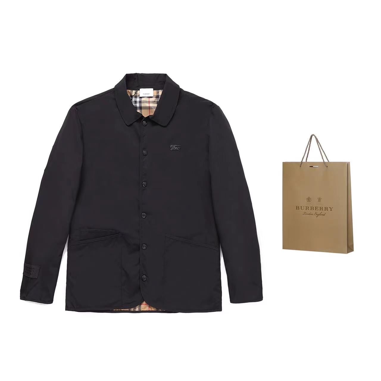 Burberry Clothing Coats & Jackets Black Khaki Lattice Unisex Fashion