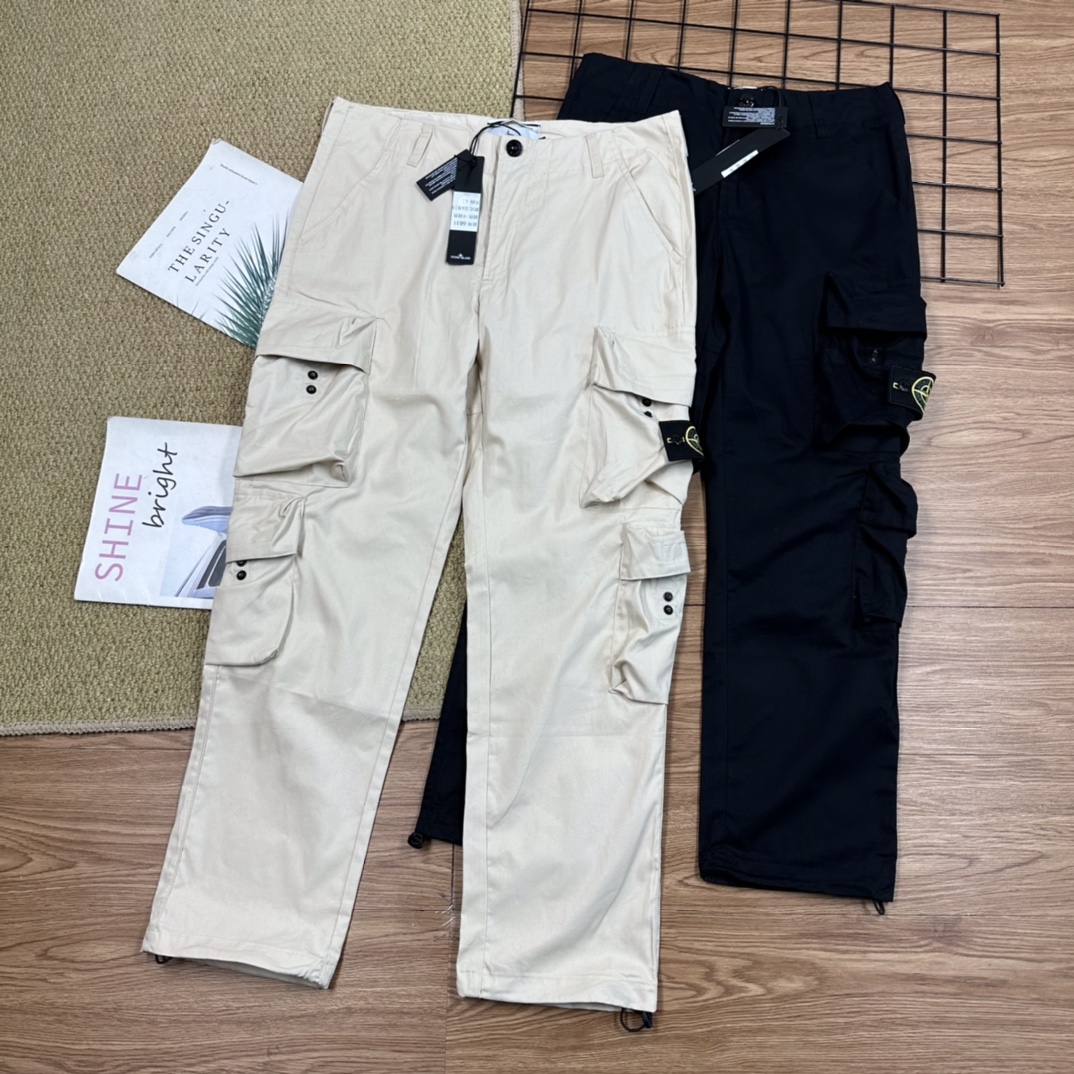 Stone Island Clothing Pants & Trousers Black Khaki Unisex Trendy Brand Casual