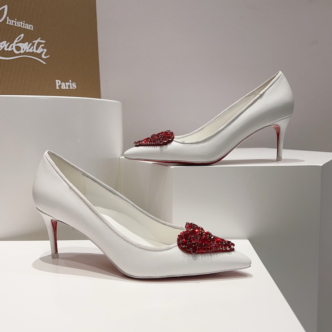 独家顶级版ChristianLouboutin2023s原版做货重工CL七夕限定心型宝石高跟鞋︎鞋面lk