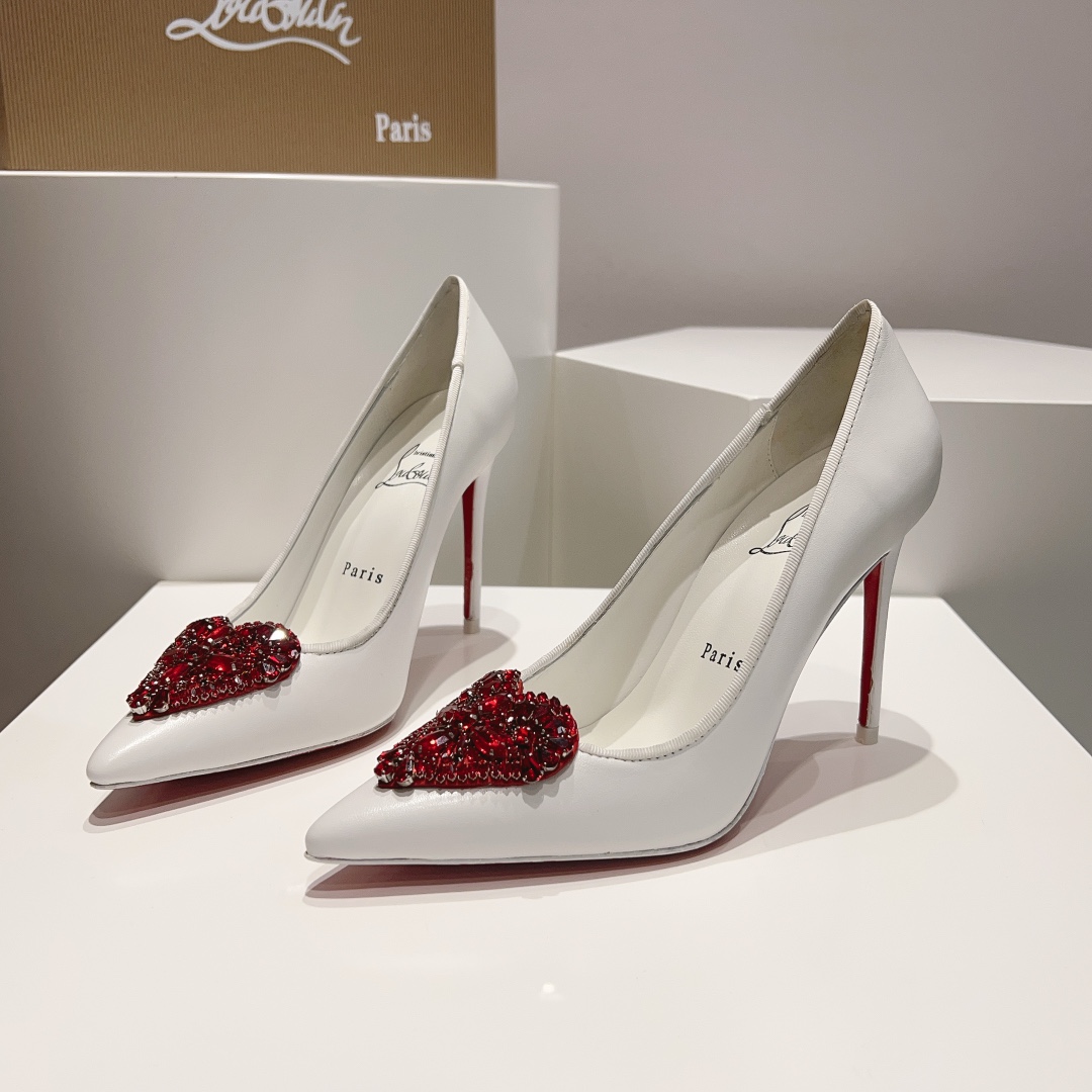 独家顶级版ChristianLouboutin2023s原版做货重工CL七夕限定心型宝石高跟鞋︎鞋面lk