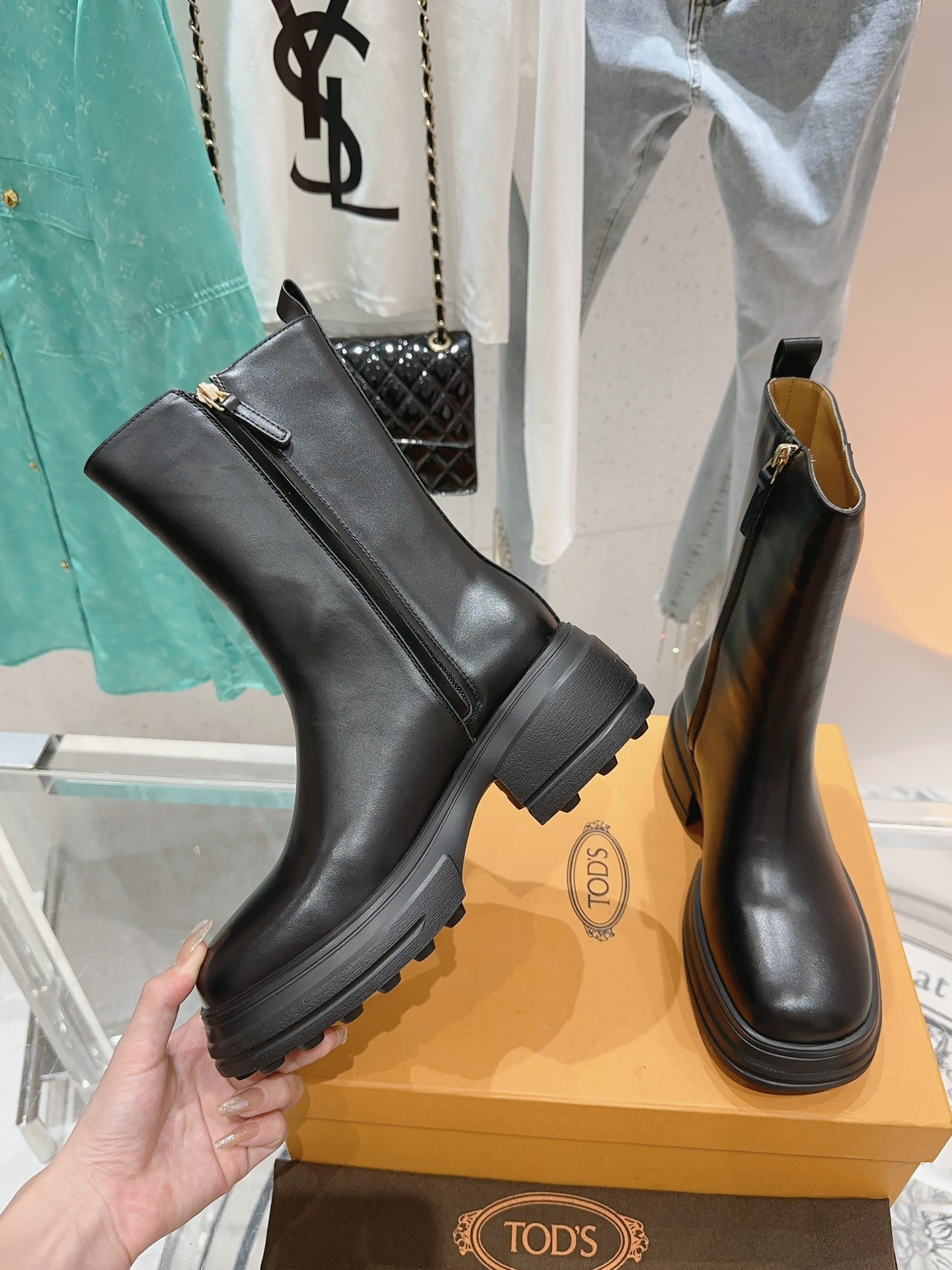 Exclusive Imported Cattle Skin Chelsea Ankle Boots Size 35-40, 5.5cm Heel - 图片 4