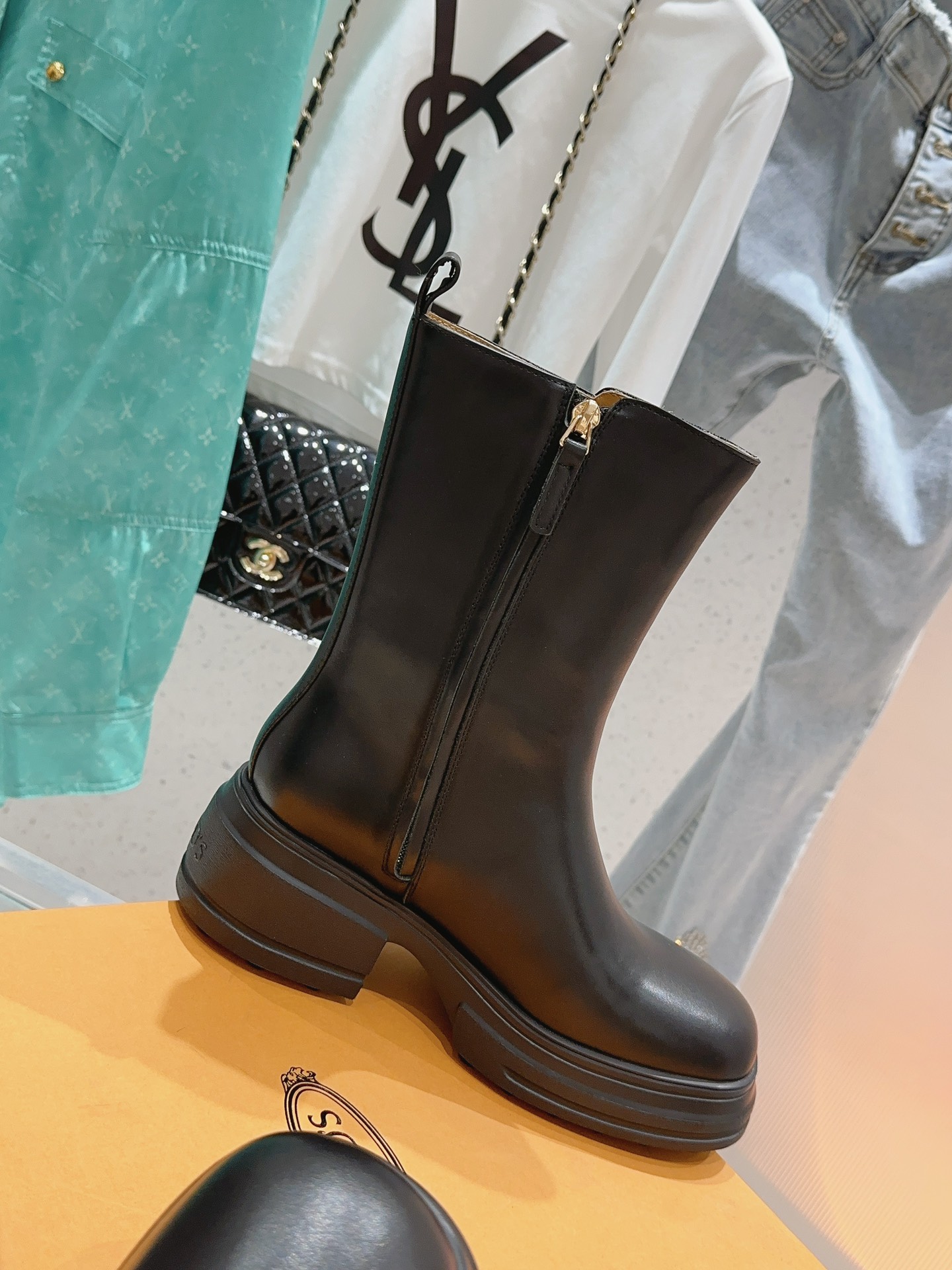 Exclusive Imported Cattle Skin Chelsea Ankle Boots Size 35-40, 5.5cm Heel - 图片 5