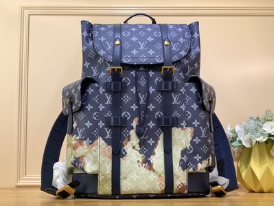 New Designer Replica Louis Vuitton LV Christopher Bags Backpack Blue Canvas m41379