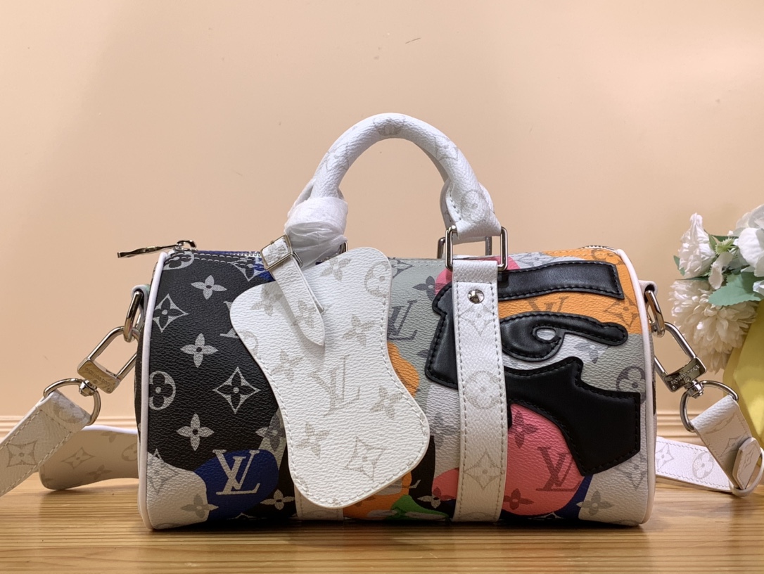 Louis Vuitton LV Keepall Best
 Bags Handbags White Printing Canvas M46678