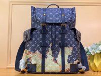 Louis Vuitton LV Christopher AAAA
 Bags Backpack Blue Canvas m41379