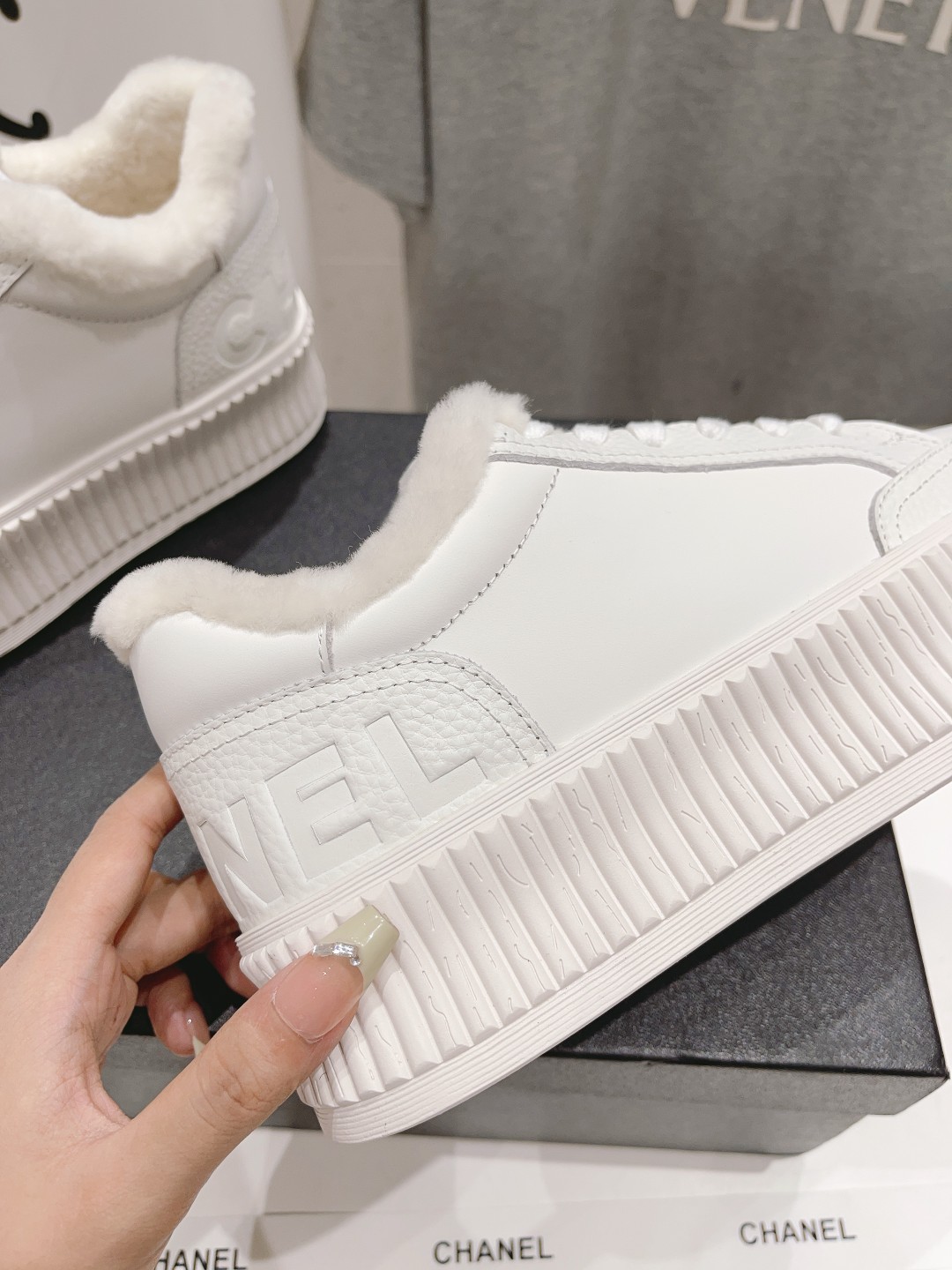 高版本出厂 Chanel*小香2025ss🦋大熊猫拼色厚底饼干鞋羊毛内里休闲鞋网红明星同款 专柜最新走秀