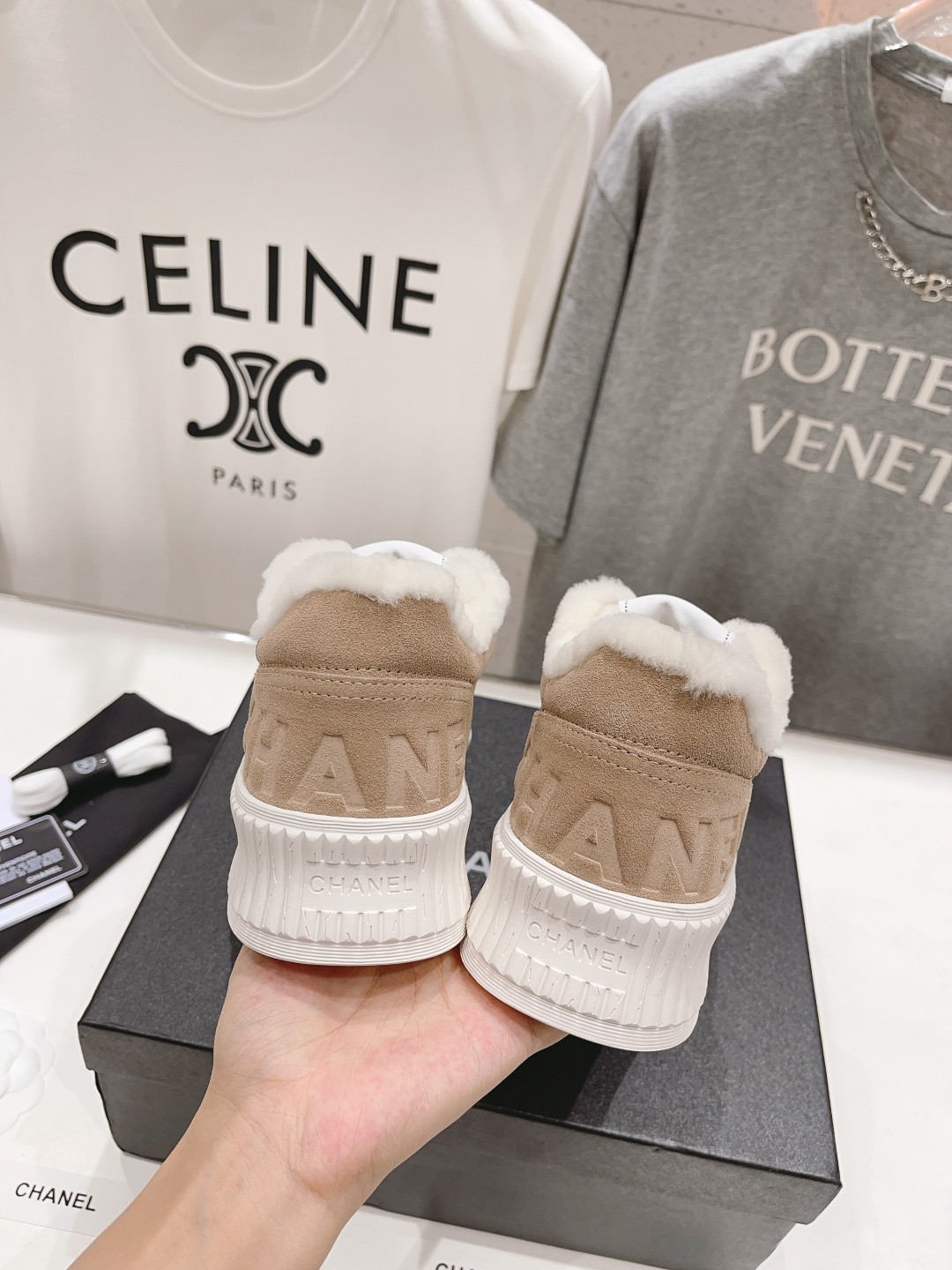 高版本出厂 Chanel*小香2025ss🦋大熊猫拼色厚底饼干鞋羊毛内里休闲鞋网红明星同款 专柜最新走秀