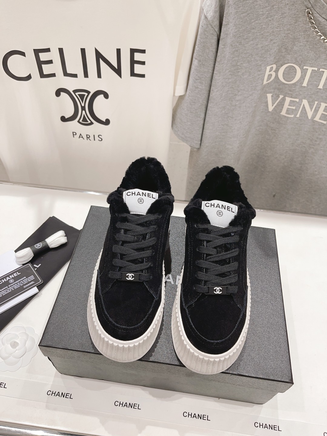 Chanel Casual Shoes Cowhide Wool Casual