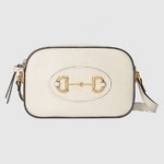 Gucci Horsebit Crossbody & Shoulder Bags Beige Gold Canvas Cotton 1955