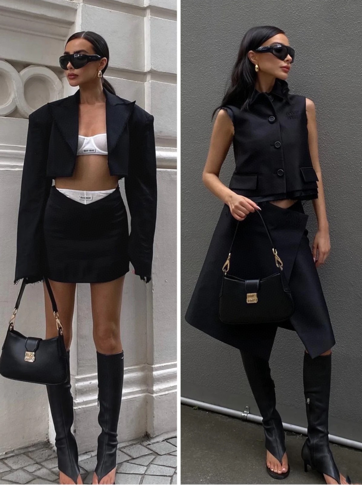 Miu Miu miumiubCity calf hobo|Black