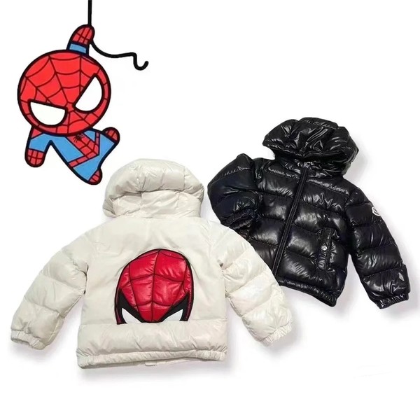 Store Moncler Clothing Down Jacket Supplier in China Black White Embroidery Kids Knitting Duck Down