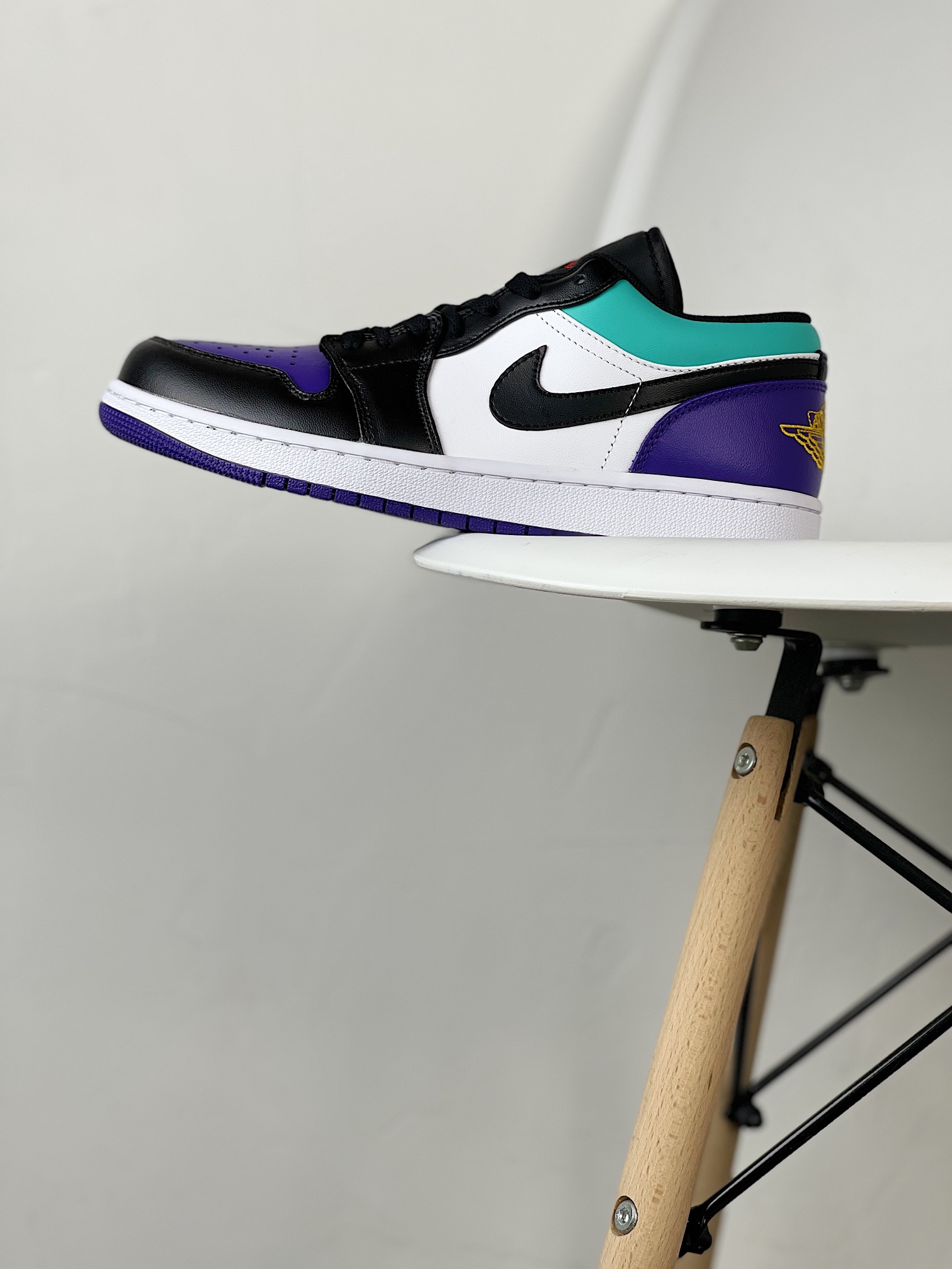 ▪️NK Air Jordan 1 Low "Black/Purple/Aqua" AJ1 Jordan 1 baja clásica retro cultural casual deportiva de balonc…