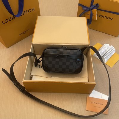 Louis Vuitton Messenger Bags Black Grid Monogram Canvas Casual M82542