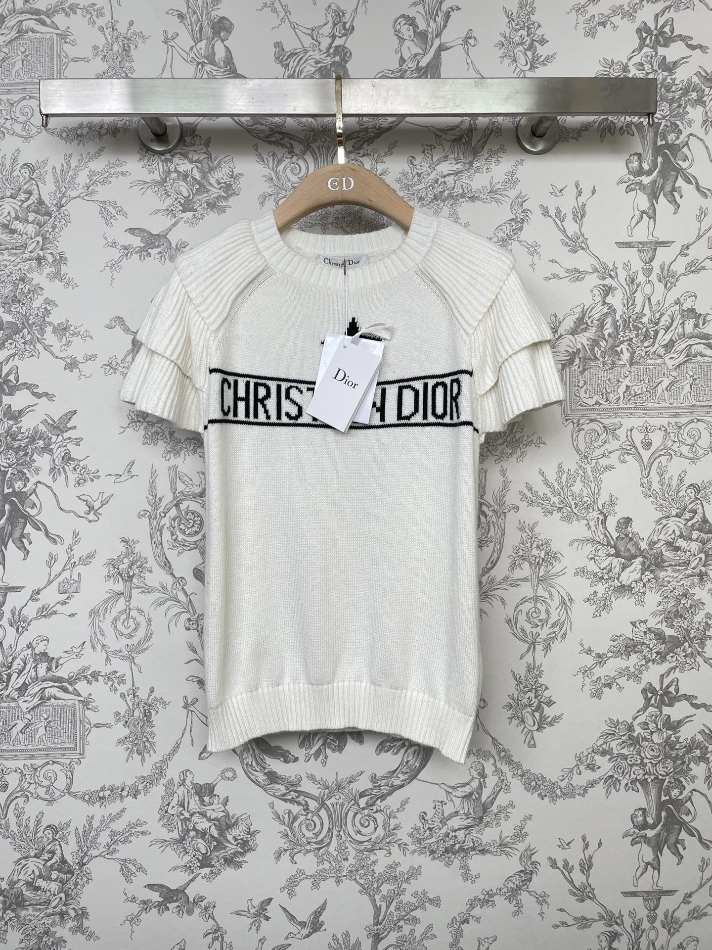 AAAA Customize
 Dior Clothing Sweatshirts Black White Cashmere Fall Collection