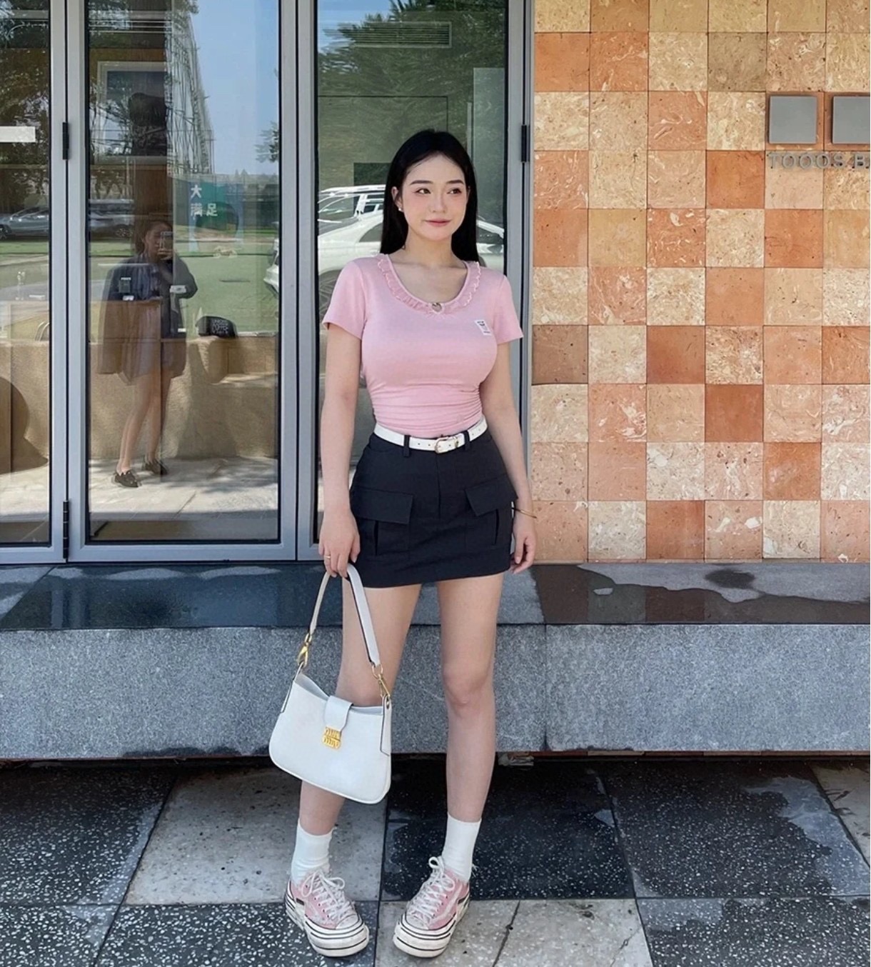 Miu Miu miumiuCity calf hobo|White