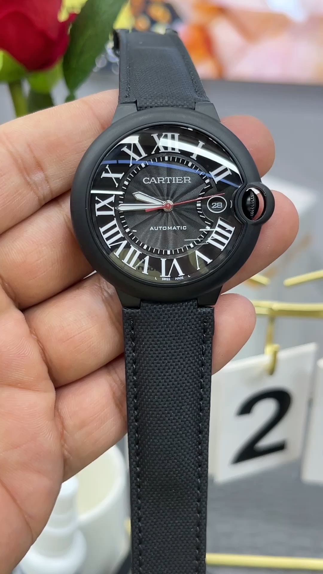 Cartier Reloj Negro Azul